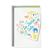 Card for new baby that says "So darn cute."